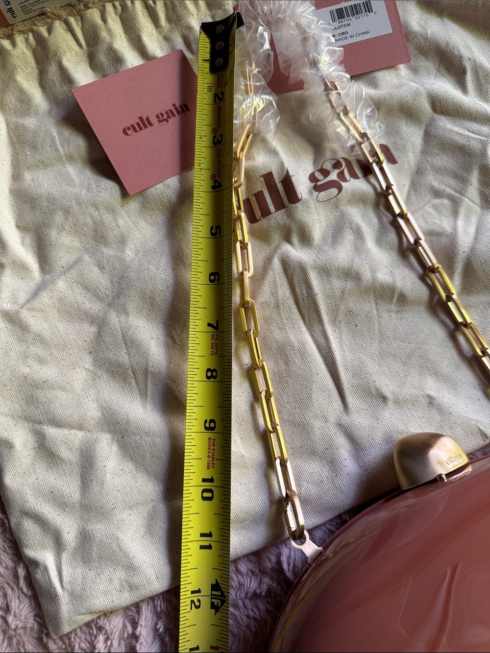 cult gaia glossy marbled resin clutch in mauve - Picture 14 of 15